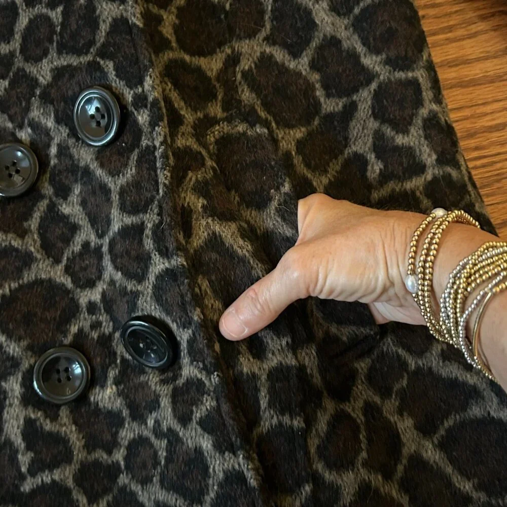 NWOT Vine and Valley Girls Size 16 Leopard Print Pea Coat NEVER WORN